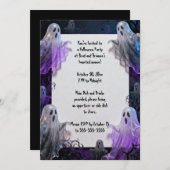 Lila Ghosts-Halloween-Party Einladung (Vorne/Hinten)