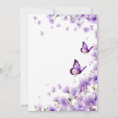 Lila gibt er mir Schmetterlinge Brautparty Einladung (Rückseite)