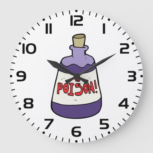 Lila Giftflasche Große Wanduhr (Vorderseite)