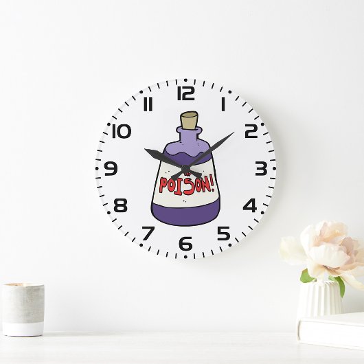 Lila Giftflasche Große Wanduhr