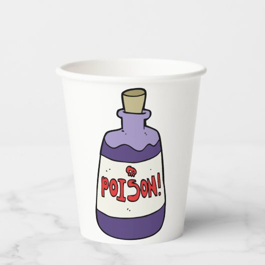 Lila Giftflasche Pappbecher (Vorderseite)