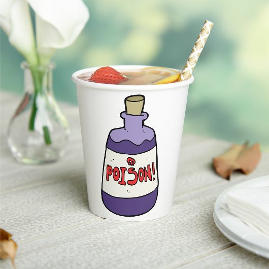 Lila Giftflasche Pappbecher