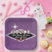 Lila Giltter, was in Bunco passiert Pappteller (Party)