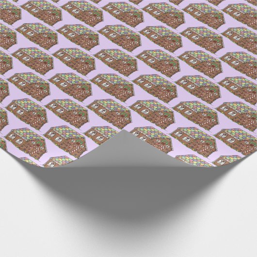 Lila Gingerbrot Weihnachtsfeiertag Backen Geschenkpapier (Ecke)