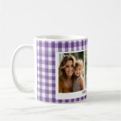 Lila Gingham 3 Foto Kaffeetasse (Links)