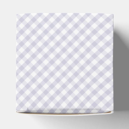 Lila Gingham Baby Dusche Gefälligkeitsbox Geschenkschachtel (Oben)