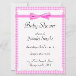 Lila Gingham Baby Shower Einladungen