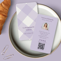 Lila Gingham Bäckerei Vertikales QR-Foto
