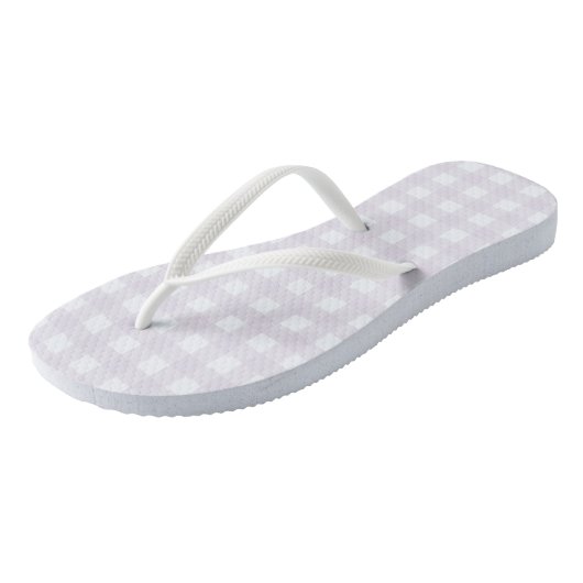 Lila Gingham Badesandalen (Schrägansicht)