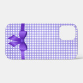 lila Gingham-Bogen Case-Mate iPhone Hülle (Rückseite (Horizontal))