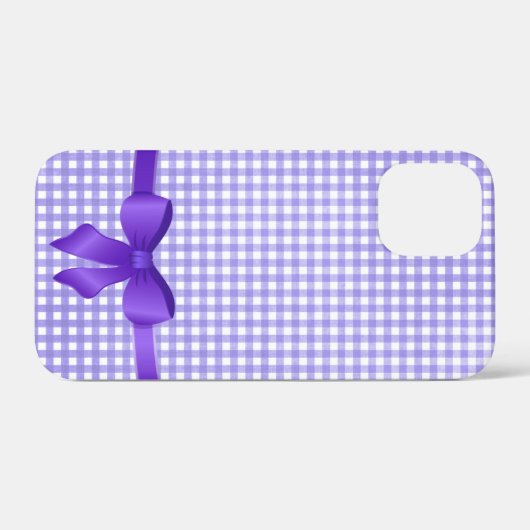 lila Gingham-Bogen Case-Mate iPhone Hülle (Rückseite (Horizontal))
