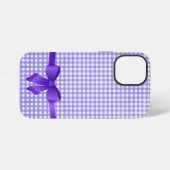 lila Gingham-Bogen iPhone Hülle (Rückseite (Horizontal))