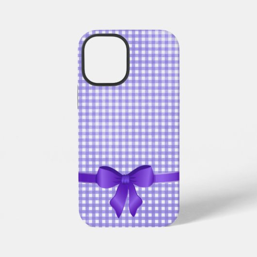 lila Gingham-Bogen iPhone Hülle (Rückseite)