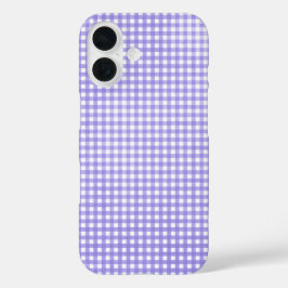 lila Gingham iPhone 16 Hülle