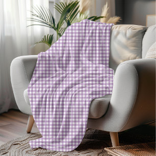 Lila Gingham Checked Cosy Cotattcore Style Fleecedecke