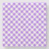 Lila Gingham Checked Square Untersetzer (Vorderseite)