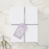 Lila Gingham Coquette Bogen Brautparty-Geschenke Geschenkanhänger (Mit Garn)