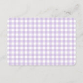 Lila Gingham Coquette Bogen Details Karte (Rückseite)