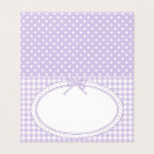 Lila Gingham Coquette Bogen Tischdeko für Platzkar (Außenseite Aufgefaltet)