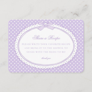 Lila Gingham Coquette-Schleife Rezept teilen Begleitkarte