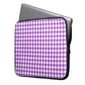 Lila Gingham Country Chic Laptopschutzhülle (Vorderseite Links)