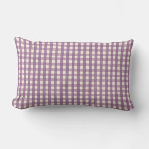 Lila Gingham Country Lavendel Preppy Kariert Lendenkissen
