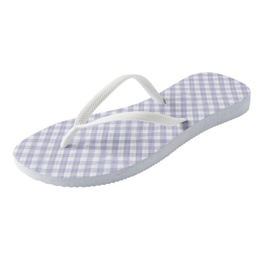 Lila Gingham Design Flip Flops Badesandalen (Schrägansicht)