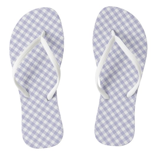 Lila Gingham Design Flip Flops Badesandalen (Fußbett)