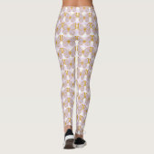 Lila Gingham Gold Butterfly Designer Leggings (Rückseite)