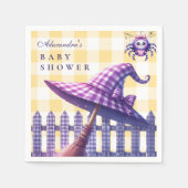 Lila Gingham Halloween Baby Dusche Serviette (Vorderseite)