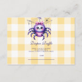Lila Gingham Halloween Diapper Raffle Begleitkarte (Vorderseite)