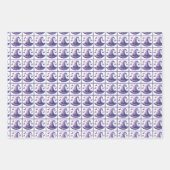 Lila Gingham Halloween Hexenhut & Fledermäuse Geschenkpapier Set (Vorderseite 3)
