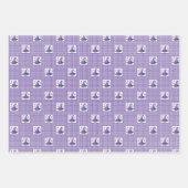 Lila Gingham Halloween Hexenhut & Fledermäuse Geschenkpapier Set (Vorderseite 2)
