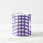 Lila Gingham Halloween Hexenhut & Fledermäuse Kaffeetasse (Mittel)