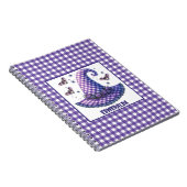 Lila Gingham Halloween-Hexenhut & Fledermäuse Notizblock (Rechte Seite)