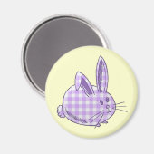 lila Gingham-Hase Magnet (Vorderseite/Rückseite)