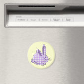 lila Gingham-Hase Magnet (In Situ (Geschirrspüler))