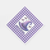 Lila Gingham-Hexenhut & Fledermäuse Serviette (Ecke)