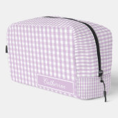 Lila Gingham Hübsche Karierte Kosmetik Schön Waschbeutel (Rechte Ecke)