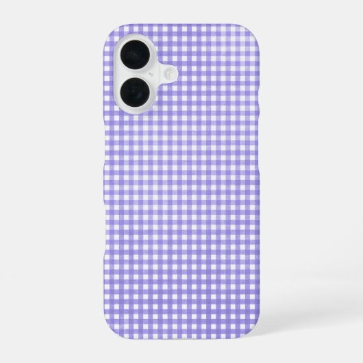 lila Gingham iPhone 16 Hülle (Rückseite)