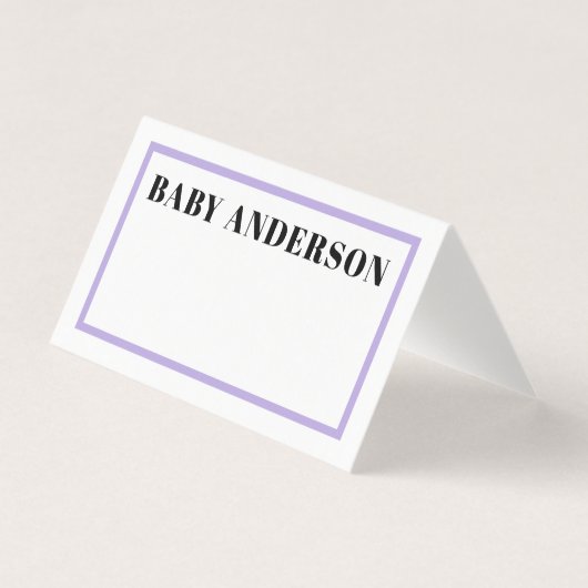 Lila Gingham Kariert Baby Duschgel Tafel (Vorderseite)