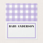 Lila Gingham Kariert Baby Duschgel Tafel (Außenseite Aufgefaltet)