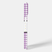 Lila Gingham-Kariert-Blumen-Monogramm Case-Mate iPhone Hülle (Rückseite / Rechts)