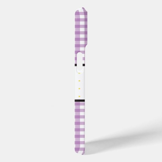 Lila Gingham Kariert Floral Monogram Case-Mate iPhone Hülle (Rückseite / Rechts)
