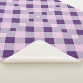Lila Gingham kariert Sherpa Blanket Sherpadecke (3/4)