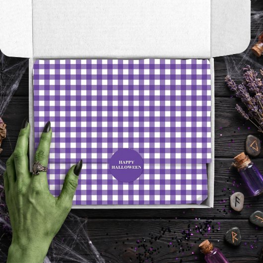 Lila Gingham-Karo-Kontrollkästchen Seidenpapier