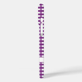 Lila Gingham Karo Mit Monogramm Custom Case Mate (Rückseite / Links)