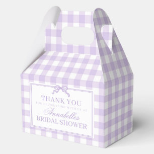 Lila Gingham Kokette Bogen Hochzeitsdusche Geschen Geschenkschachtel