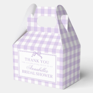 Lila Gingham Kokette Bogen Hochzeitsdusche Geschen Geschenkschachtel