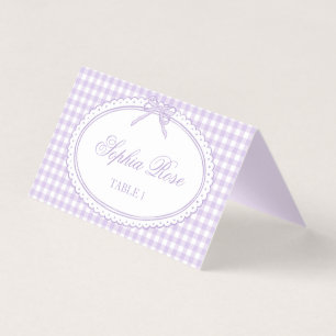 Lila Gingham Kokette Bogen Tischdeko für Platzkart